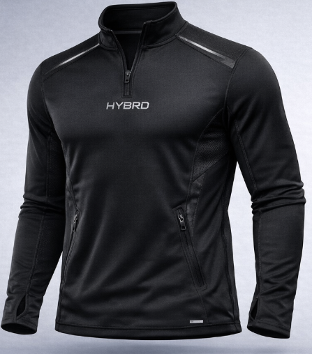 HYBRD Performance Quarter Zip – Black